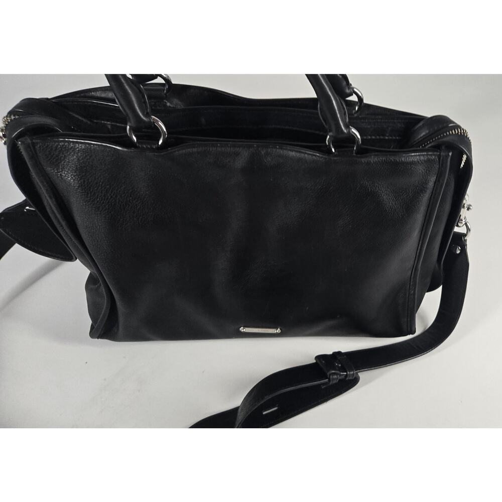 Rebecca Minkoff Bedford Zip Leather Satchel Bag Double Top Handles Crossbody - Picture 3 of 7